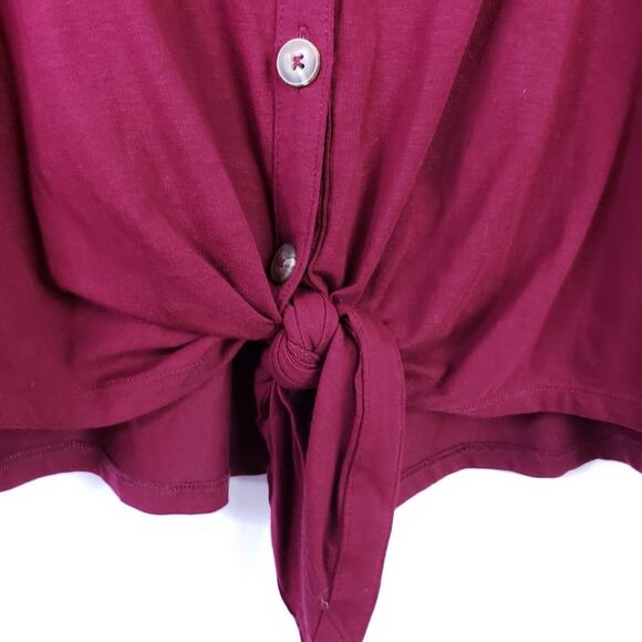 Venessa Virginia for Anthropologie Red Lenora Blouse V-neck Waist tie‎ Medium - Picture 5 of 10